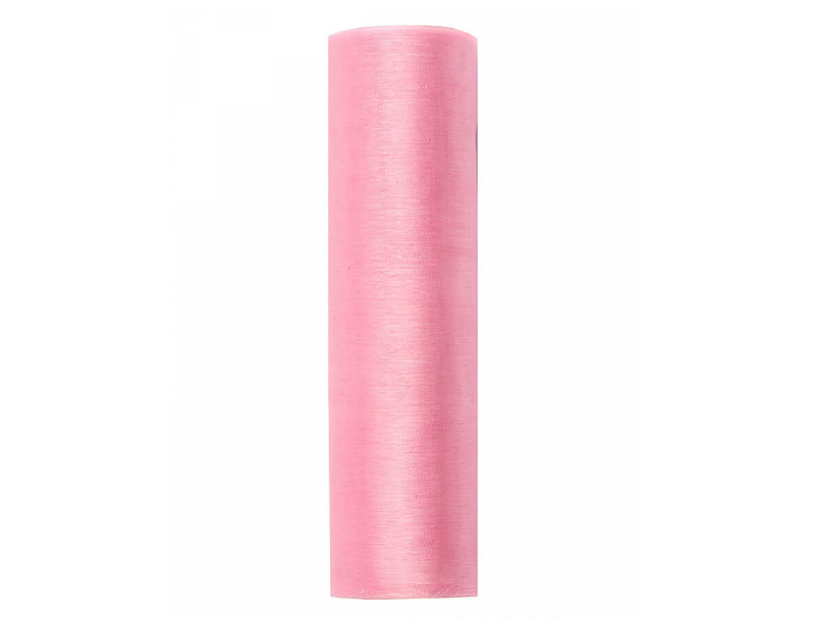 Organza gładka j. różowy 0,16x9m ORP16-081J PartyDeco